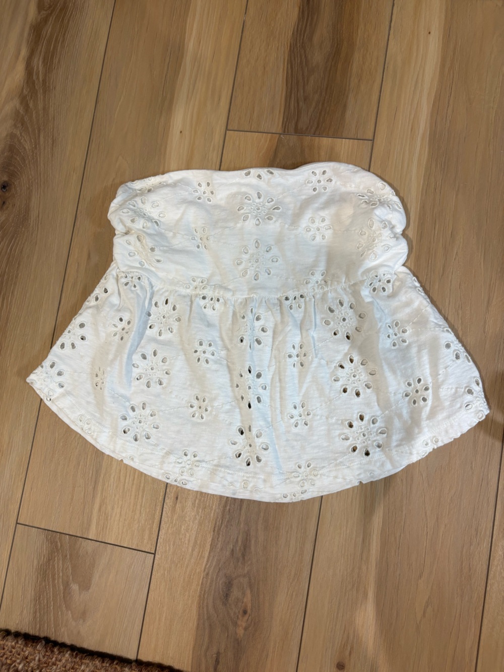 Aerie White Eyelet A-Line Women’s Strapless Top